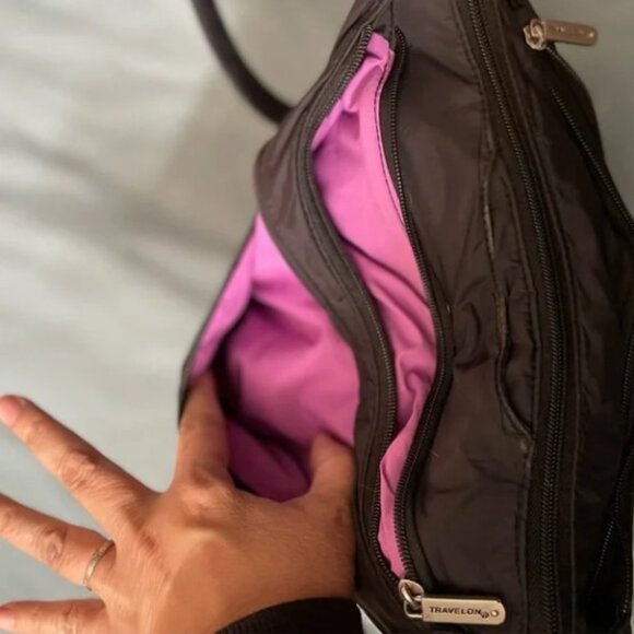 TRAVELON’s Anti-Theft Black Nylon Crossbody Bag - Picture 7 of 16